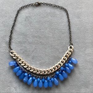 J Crew Blue and Silver Statement Necklace
